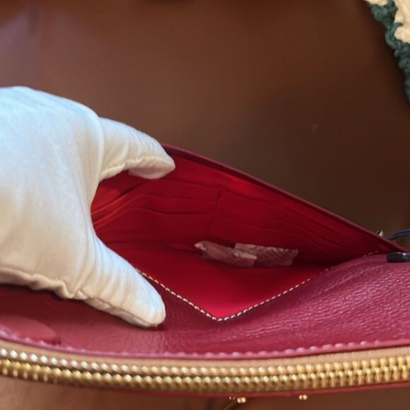 DOONEY & BOURKE PEBBLE GRAIN LEATHER FOLDOVER ZIP CROSSBODY NWT - Picture 7 of 16